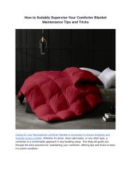 How to Suitably Supervise Your Comforter Blanket Maintenance Tips and Tricks.docx